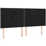 Maison Chic posteljno vzglavje - vzglavna omarica - nočna omarica z ušesi črno 163x16x118/128 cm žamet, (21712725) Cene