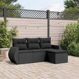 vidaXL 4-dijelni set vrtnih sofa od poliratana s jastucima crni | shoptok.hr