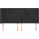  Vzglavje z ušesi črno 183x16x118/128 cm žamet, (20953784) | Shoptok.si