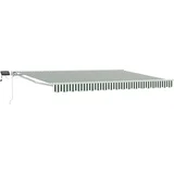 Ročno senčilo s LED-ji Zelena in Bela 4,5 × 3 m, (5000211531)