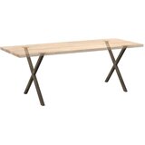  Noge za blagovaonski stol u obliku slova X, 2 kom, prirodni čelik, 70 x (72-73) cm, čelik | shoptok.hr
