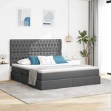  LED krevet za pohranu s madracem Tamnosiva 160 x 200 cm Tkanina | shoptok.hr