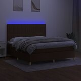  box spring s madracem LED tamnosmeđi 160x200 cm tkanina | shoptok.hr
