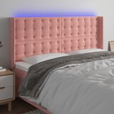  LED uzglavlje ružičasto 183x16x118/128 cm baršunasto | shoptok.hr