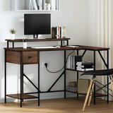  Stol s policom Smeđi hrast 120 x 79 x 86,5 cm Konstruirano drvo | shoptok.hr