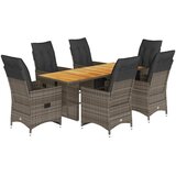  7-dijelni vrtni bistro set od poliratana s jastucima sivi | shoptok.hr