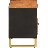 TV ormarić smeđe-crni 80 x 33,5 x 46 cm od masivnog drva manga | shoptok.hr