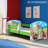  Dječji krevet ACMA s motivom, bočna zelena 140x70 cm 36 Vatrogasci | shoptok.hr