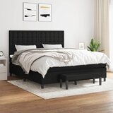 vidaXL Box spring postelja z vzmetnico črna 180x200 cm blago | Shoptok.si