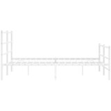  Metalni okvir kreveta uzglavlje i podnožje bijeli 150 x 200 cm | shoptok.hr