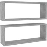 vidaXL Kockaste zidne police 2 kom boja betona 60 x 15 x 23 cm iverica | shoptok.hr