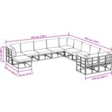 vidaXL Sjedeća garnitura za vrt 11 pcs Crna 71.5 x 71.5 x 71 cm | shoptok.hr