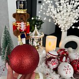  Set Božićnih kuglica crvene boje, 10 cm - 6 komada | shoptok.hr
