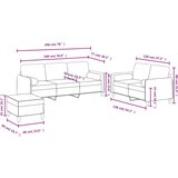 vidaXL Sedežna garnitura 3-delna z vzglavniki krem žamet | Shoptok.si