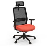  Ergonomska uredska stolica s obloženim naslonom i 3D mrežnom podrškom do 180 kg | shoptok.hr