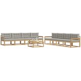  Set vanjskih sofa 9 pcs Bijela i svjetlosiva 79 x 79 x 37 cm | shoptok.hr