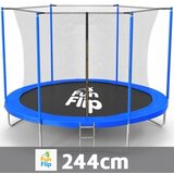 Fun Flip Trambolina 244cm sa unutrašnjom sigurnosnom mrežom - 150 kg nosivosti ( FF-244-BL-IN ) | ePonuda.com