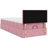 vidaXL Otomanski posteljni okvir z vzmetnico roza 90x200 cm žamet | Shoptok.si