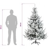  Umjetno božićno drvce s nogom 210 cm PVC i metal - Zelena i bijela 210 cm bez LED svjetala | shoptok.hr