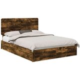  Krevet s od storage s uzglavljem Dimljeni hrast 160 x 200 cm | shoptok.hr