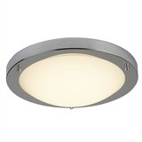 Searchlight Flush LED majhna okrogla kopalniška stropna svetilka, satenasto srebrna, bela IP44, (22101110) | Shoptok.si