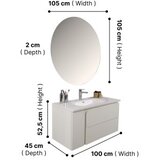 Hanah home Kupatilski ormarić sa umivaonikom i ogledalom (2 komada) Future Bianco | Eponuda.com