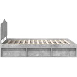  Krevetna konstrukcija Beton 160 x 200 cm Čvrsto borovo drvo | shoptok.hr