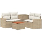  Set sofe 6 kom. Bež i krem bijela Poli Rattan i čelik | shoptok.hr