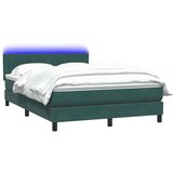 Box spring krevet s madracem tamnozeleni 140x210 cm baršunasti - Tamnozelena 140 x 210 cm Okomite pruge | shoptok.hr