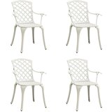 The Living Store Vrtni stoli 4 kosi liti aluminij beli - Vrtni Stol, (21464867) Cene