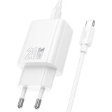  Hišni / zidni polnilec Hoco N60 - hitri polnilec 1xUSB Type-C PD 20W + kabel Type-C - beli Cene