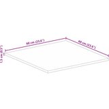 Stolna ploča 60x60x1,5 cm četvrtasta masivno grubo drvo manga | shoptok.hr