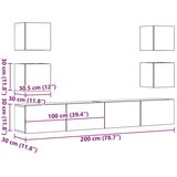vidaXL Stenska TV omarica 6 kosa artisan hrast inženirski les, (21606762) | Shoptok.si