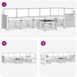  Set vanjskih sofa 7 kom. Prirodna i svijetlo siva Poliester | shoptok.hr