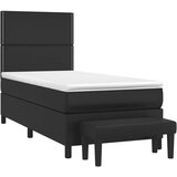  s oprugama i madracem crni 90 x 200 cm od umjetne kože | shoptok.hr