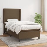  The Living Store Box spring postelja z vzmetnico temno rjava 90x200 cm blago - Box Spring Postelja, (21516140) Cene