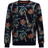 WE Fashion Majica nočno modra / temno zelena / temno oranžna | Shoptok.si