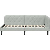  Kutni okvir kreveta Svijetlo siva 90 x 190 cm Baršun | shoptok.hr