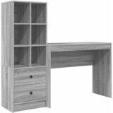 vidaXL Miza s shrambo s predalom 2 pcs Siva sonoma 100 x 40 x 76 cm, (5000044701) | Shoptok.si