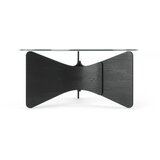 Umbra Črna okrogla mizica s stekleno mizno ploščo 87x87 cm Madera – Cene