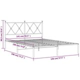 Metalni okvir za krevet s uzglavljem crni 140x190 cm | shoptok.hr
