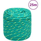 vidaXL Vrv za čoln zelena 18 mm 25 m polipropilen