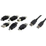 SCHWAIGER USB adapter 7-delni set (Črne barve, Prenos podatkov: Do 480 Mbps) | Shoptok.si