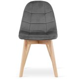 Bora stolica - tamnosivi baršun / prirodne noge x 2 | shoptok.hr