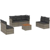 Maison Chic Seti vrtnega pohištva - Vrtna garnitura - Vrtni pohištvo set 8-delna z blazinami siv poli ratan, (21798465) | Shoptok.si