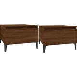  Stranska mizica 2 kosa rjav hrast 50x46x35cm inženirski les, (20712754) | Shoptok.si