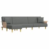  Kutna garnitura na razvlačenje tamnosiva 279x140x70 cm tkanina | shoptok.hr