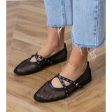 D/CEO Black mesh ballet flats with decorative buckle Zerid | Shoptok.si