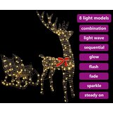 vidaXL Reindeer vuče saonice Topla bijela 120 cm 55 cm Ratan | shoptok.hr