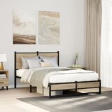 Maison Chic Kovinski Posteljni okvir - Dvoposteljna postelja - Zakonska postelja brez vzmetnice sonoma hrast 120x190 cm, (21694213) | Shoptok.si